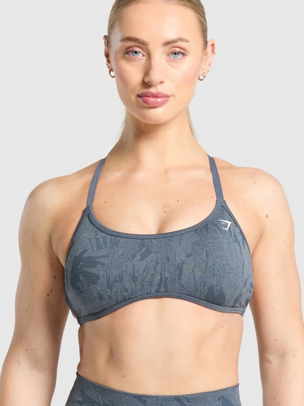 GYMSHARK ADAPT CAMO CROSS BACK SPORTS BRA blue small